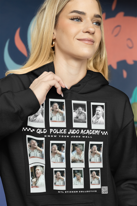 NEW | Queensland Police Judo Academy Photoboard | Black | Gildan Unisex Hoodie