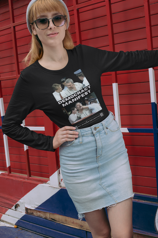 NEW | Double Window | Democracy Manifest | Black | Unisex Gildan Long Sleeve Shirt