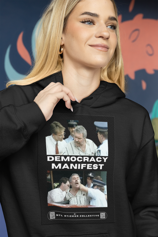 NEW | Double Window | Democracy Manifest | Black | Unisex Gildan Hoodie