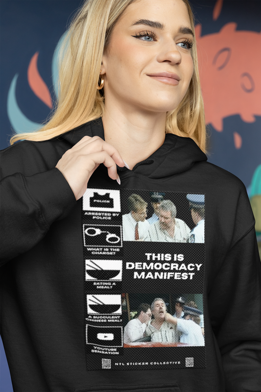 NEW | Democracy Manifest Meme Icons | Black | Gildan Unisex Hoodie
