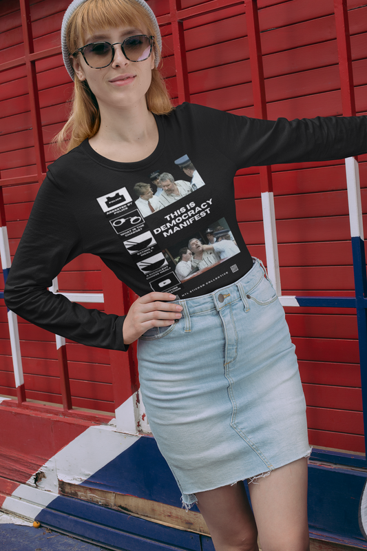 NEW | Democracy Manifest Memes Icons | Black | Gildan Unisex Long Sleeve Shirt
