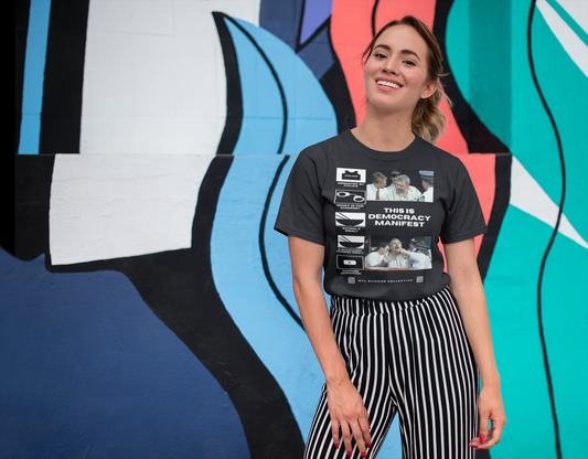 NEW | Democracy Manifest Meme Icons | Black | Gildan Unisex Short Sleeve Shirt