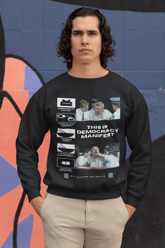 NEW | Democracy Manifest Meme Icons | Black | Gildan Unisex Sweatshirt