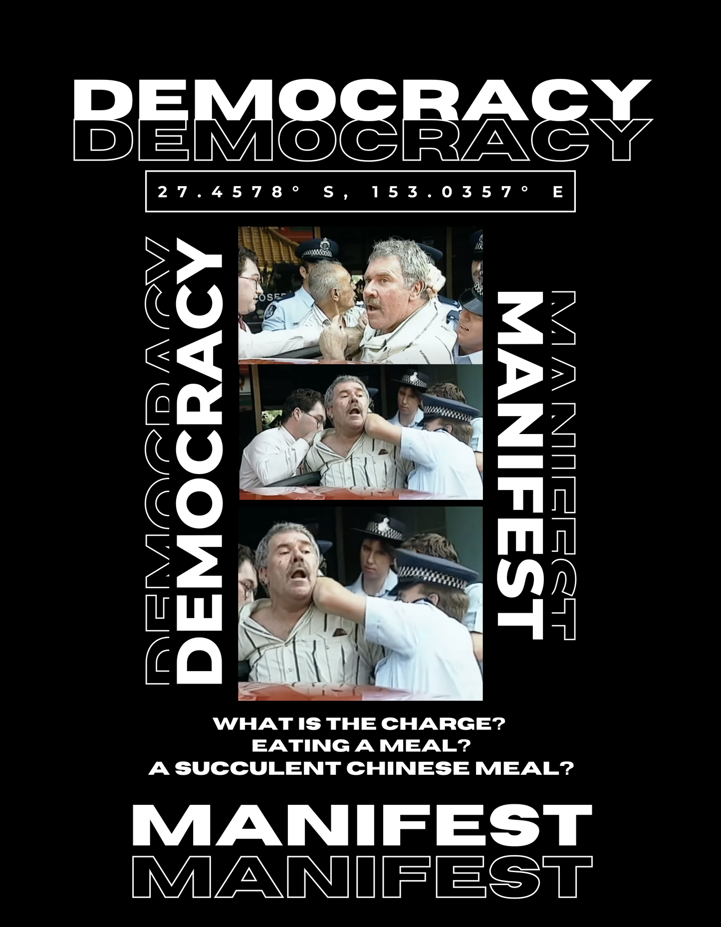 Democracy Manifest Mugshots | Black | Unisex Gildan Heavy Cotton Tee