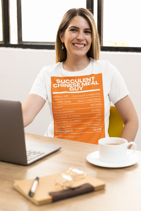 Democracy Manifest Fact Sheet | Orange/White | Unisex Gildan Heavy Cotton Tee