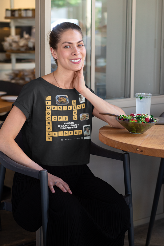 NEW | Democracy Manifest Scrabble | Black | Gildan Unisex Short Sleeve Shirt