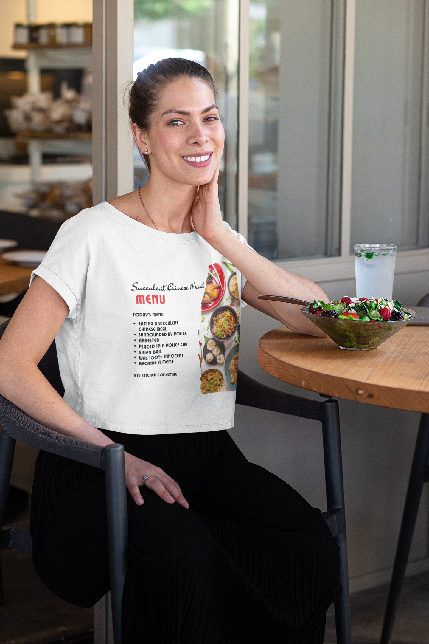 Succulent Chinese Meal Large Menu | White | Gildan Unisex Heavy Cotton Tee
