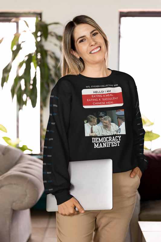 Hello This Is Democracy Manifest | Black | Gildan Long Sleeve Sweatshirt