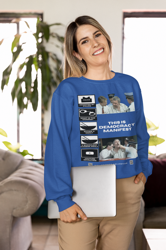 NEW | Democracy Manifest Meme Icons | Blue | Gildan Unisex Sweatshirt