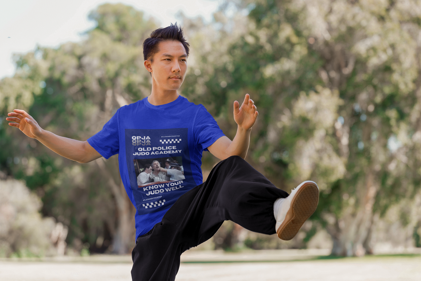 Qld Police Judo Academy Chequerboard | Navy | Unisex Gildan Heavy Cotton Tee