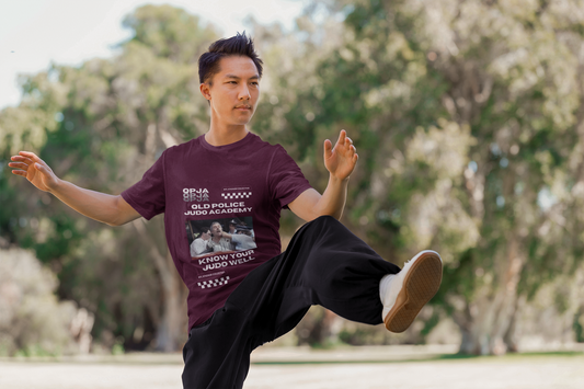 Qld Police Judo Academy Chequerboard | Maroon | Unisex Gildan Heavy Cotton Tee