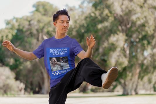 Qld Judo Club Chequerboard | Navy | Unisex Gildan Heavy Cotton Tee