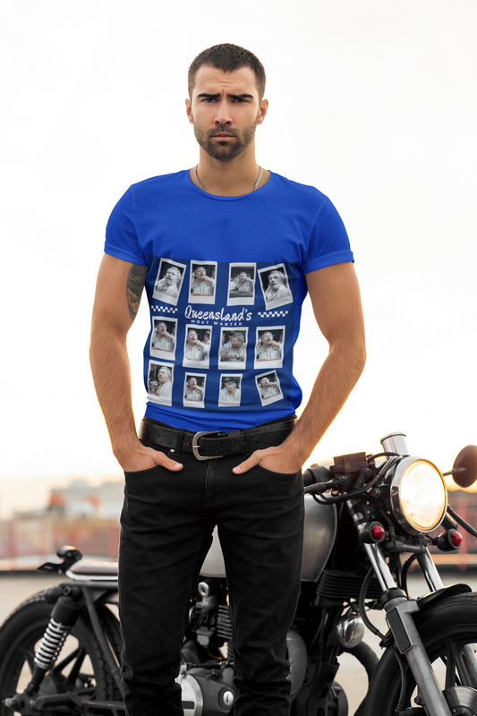 Queensland's Most Wanted Photoboard | Navy | Gildan Unisex Heavy Cotton Tee