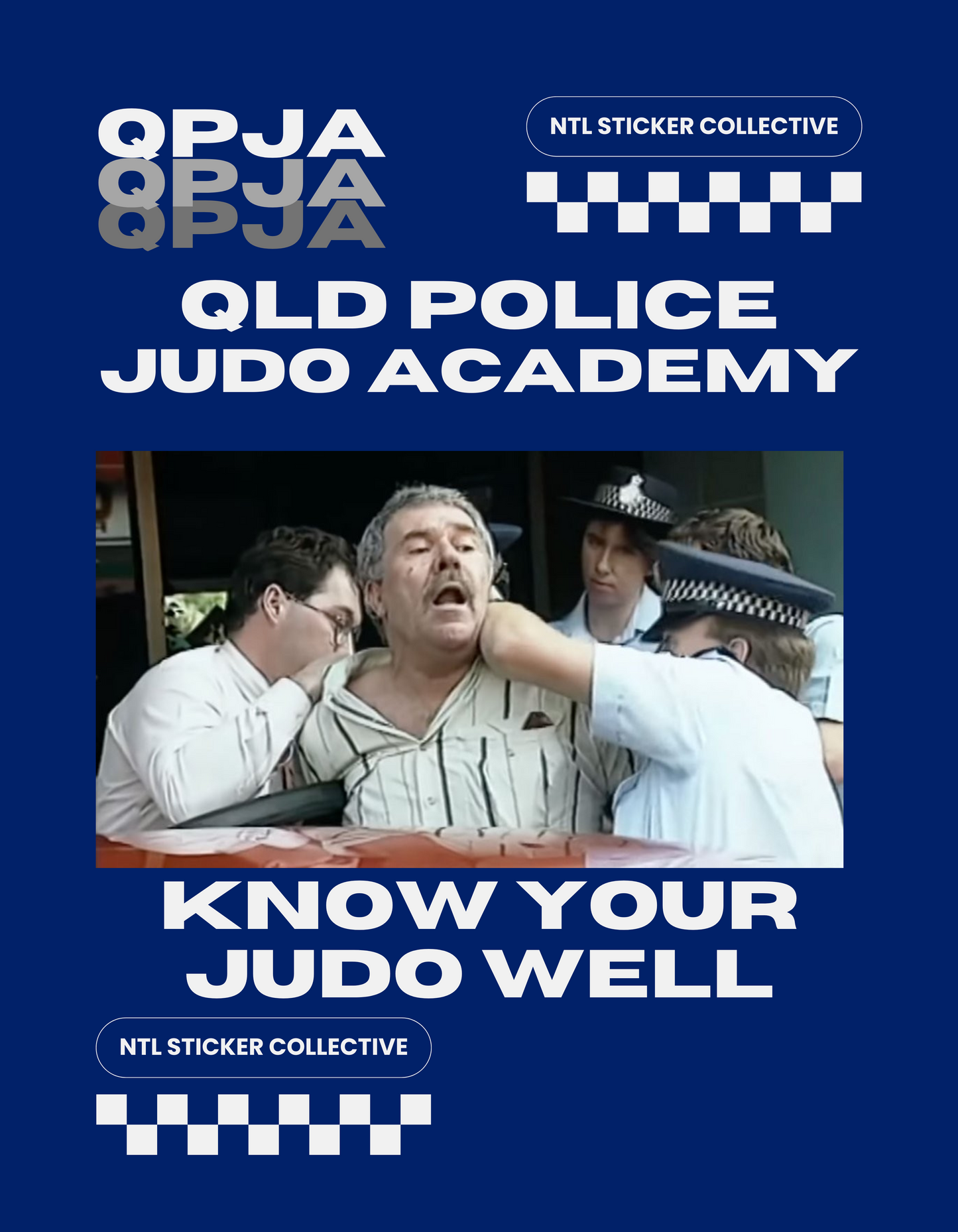 Qld Police Judo Academy Chequerboard | Navy | Unisex Gildan Heavy Cotton Tee