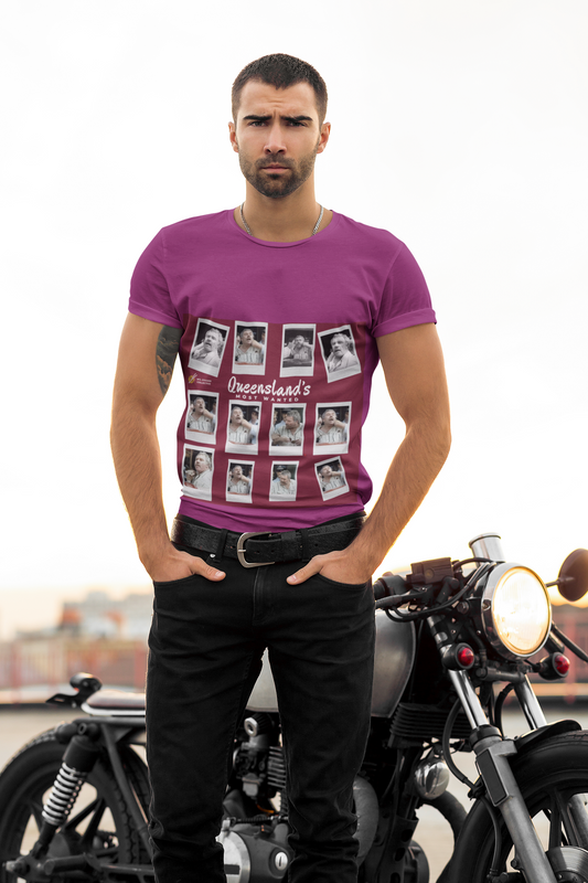 Queensland's Most Wanted Photoboard | Maroon | Gildan Unisex Heavy Cotton Tee