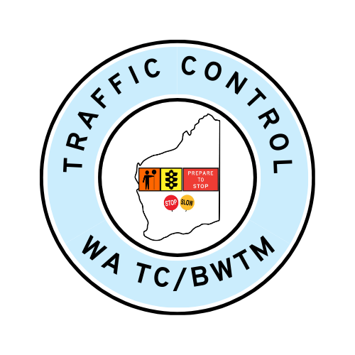 WA Traffic Control | TC, BWTM | Hard Hat Sticker | All Symbolics | NSW Blue