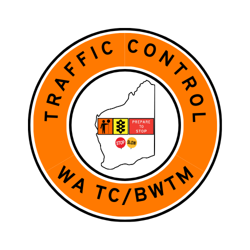 WA Traffic Control | TC, BWTM | Hard Hat Sticker | All Symbolics | Orange