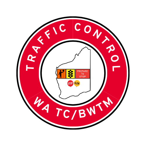 WA Traffic Control | TC, BWTM | Hard Hat Sticker | All Symbolics | SA Red