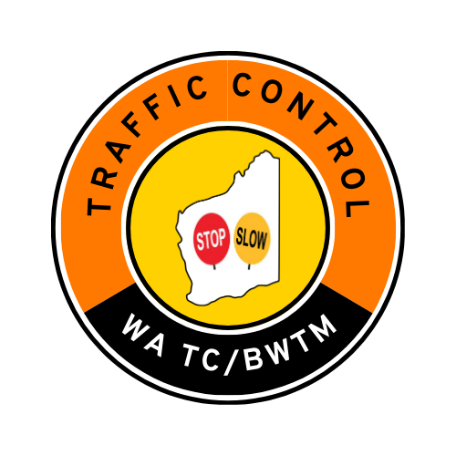 WA Traffic Control | TC, BWTM | Hard Hat Sticker | Stop/Slow | Orange/Black