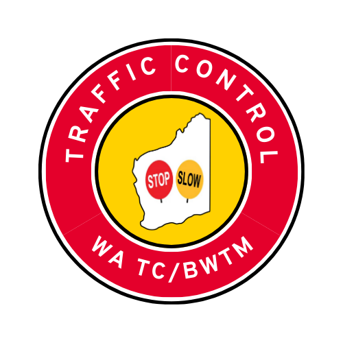 WA Traffic Control | TC, BWTM | Hard Hat Sticker | Stop/Slow | SA Red